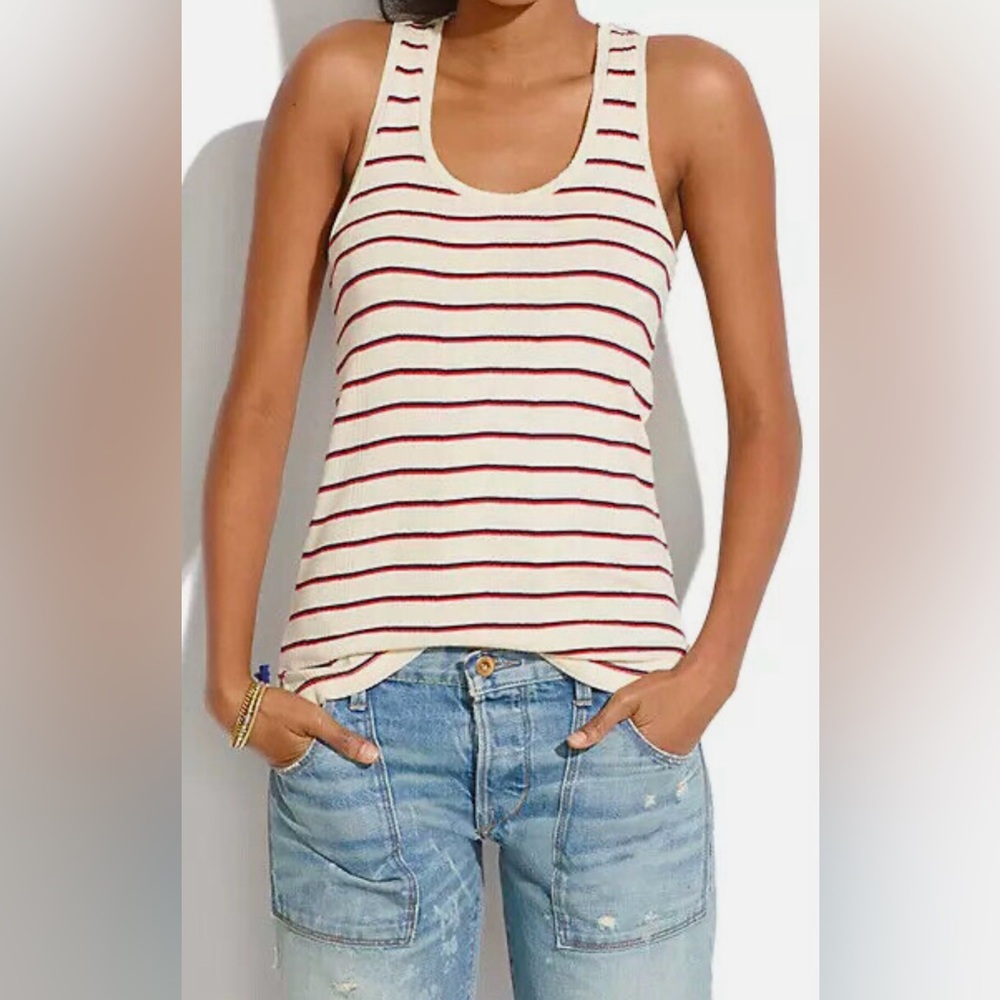 Madewell Ribbed Tank in League Stripe Size XS. 100% Cotton. Excellent Condition.